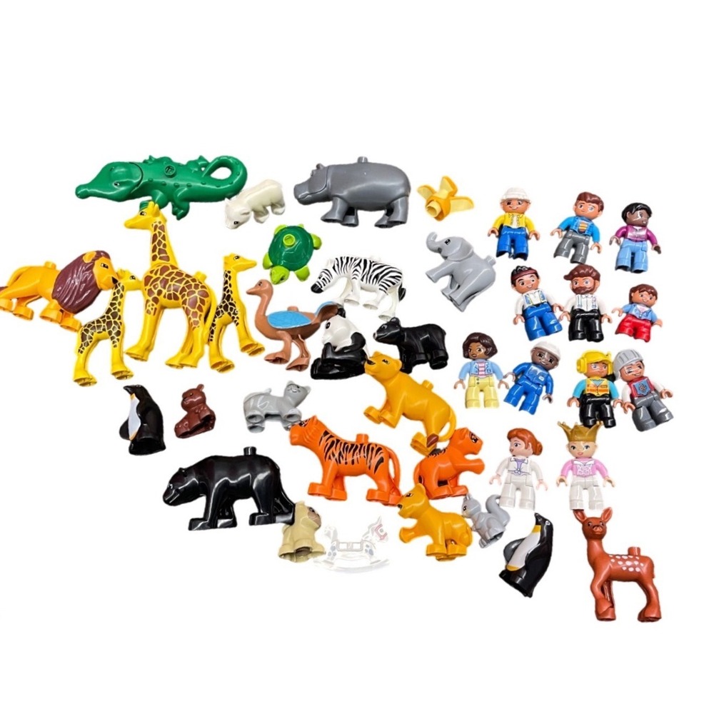 Lego Duplo Animal Figure Zoo Safari Jungle Lion Giraffe Zebra People 35pc I10